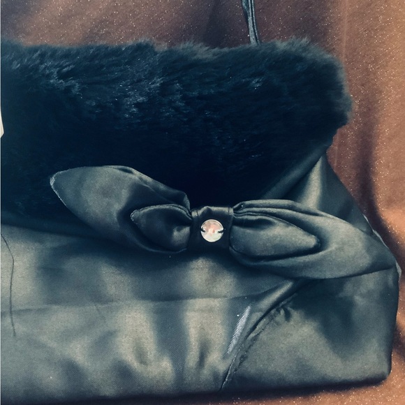 New Black Satin Handbag 12” x 6” - Picture 2 of 7